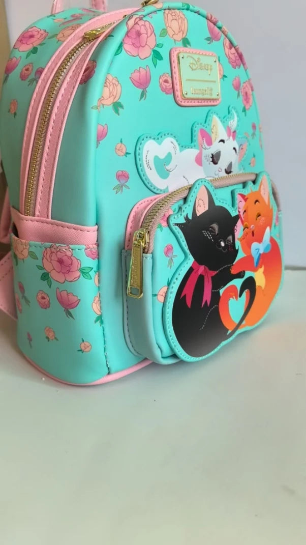 New Loungefly Disney The Aristocats Sleeping Marie Toulouse Berlioz Mini Backpack Student Bag Girl Gifts Cute Children Backpack