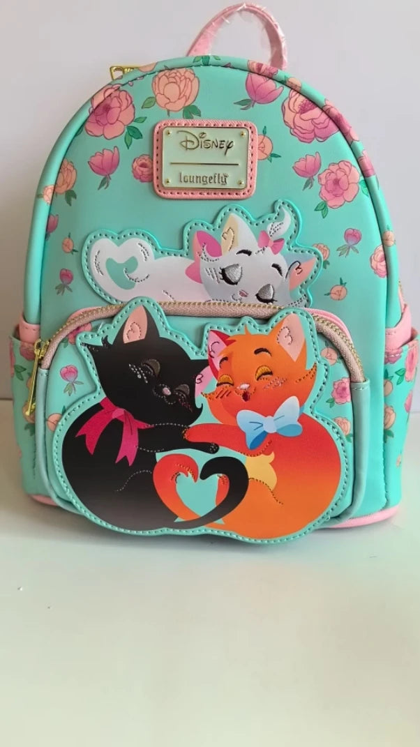 New Loungefly Disney The Aristocats Sleeping Marie Toulouse Berlioz Mini Backpack Student Bag Girl Gifts Cute Children Backpack