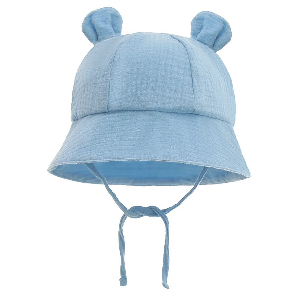 Muslin Cotton Baby Hat Summer Infant Cap Panama for Kids Soft Baby Sun Hats Girls Boys Bucket Hat Accessories Children 3-12M