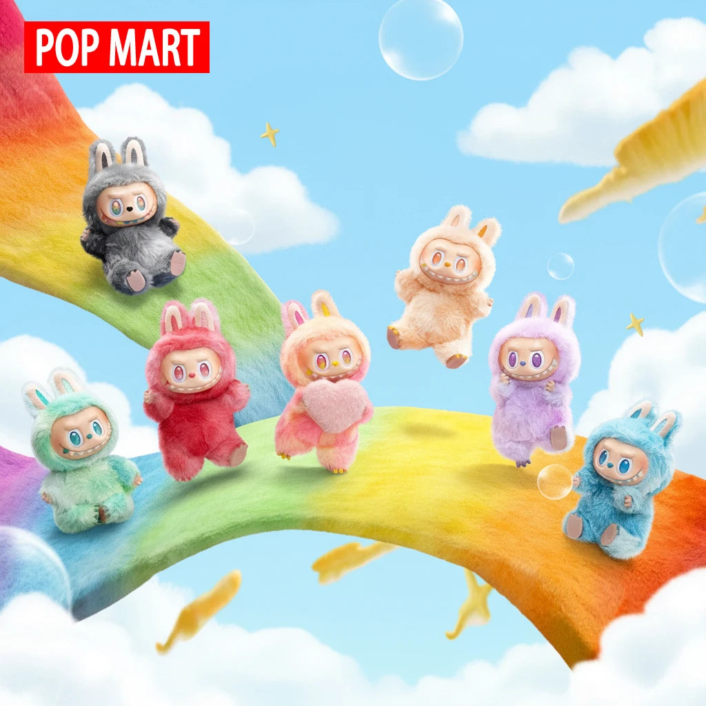 1Set/6PCS Labubu plush doll - 100% genuine, Macaron color, It's the perfect gift for children, family and friends.