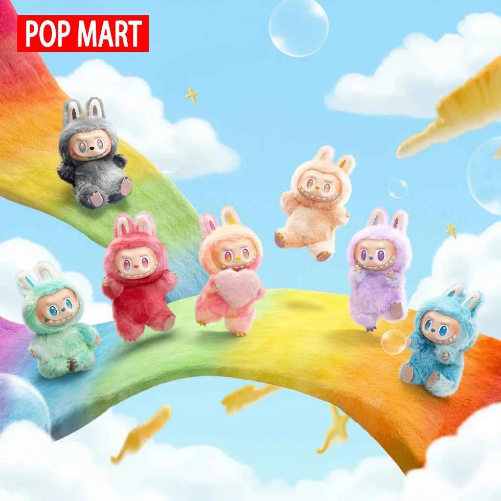 1Set/6PCS Labubu plush doll - 100% genuine, Macaron color, It's the perfect gift for children, family and friends.