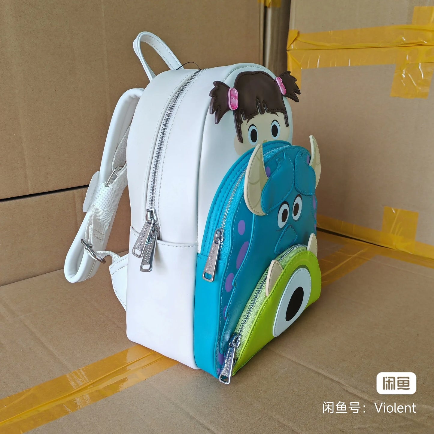 Loungefly Pixar Monsters Mike & Sulley Mini Backpack - Cute Side Bag For Women Teen Girl Accessory Gift