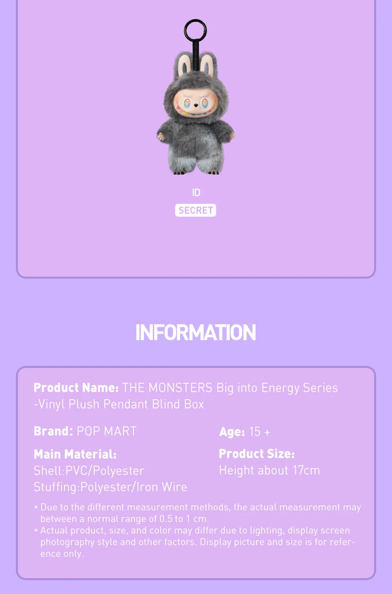 POP MART Labubu THE MONSTERS Big Into Energy Series Blind Box Vinyl Plush Doll Pendant Action Figure Collection Christmas Gift