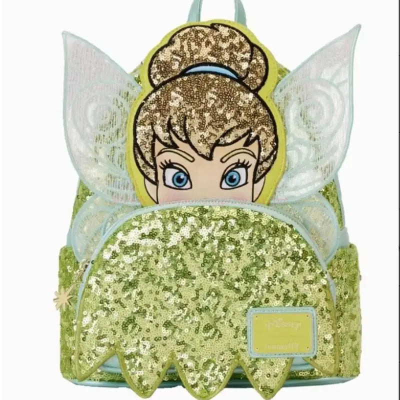 New Loungefly Disney Tinker Bell Fairy Princess Backpack Cartoon Print Trendy Fashion Women'S Holiday Gift