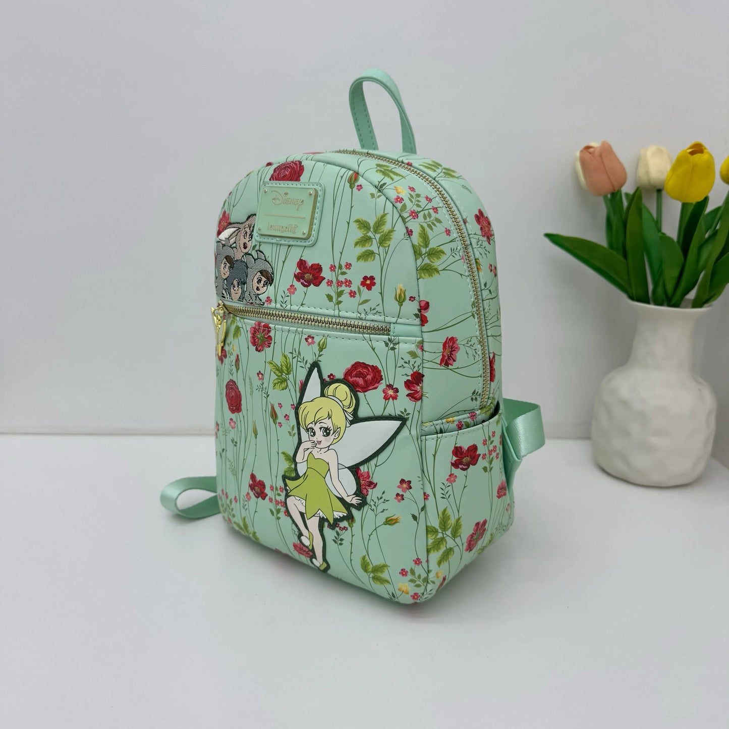 New Loungefly Disney Tinker Bell Fairy Princess Backpack Cartoon Print Trendy Fashion Women'S Holiday Gift