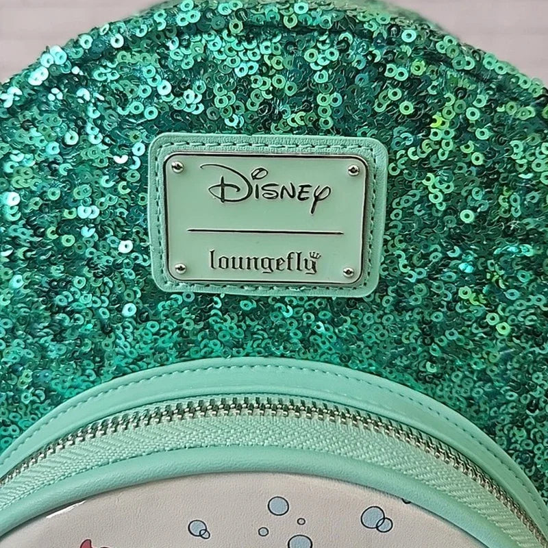 New Loungefly Disney Little Mermaid Snow Globe Sequin Mini Backpack