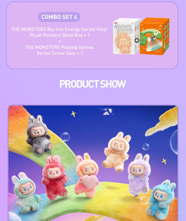 POP MART Labubu THE MONSTERS Big Into Energy Series Blind Box Vinyl Plush Doll Pendant Action Figure Collection Christmas Gift