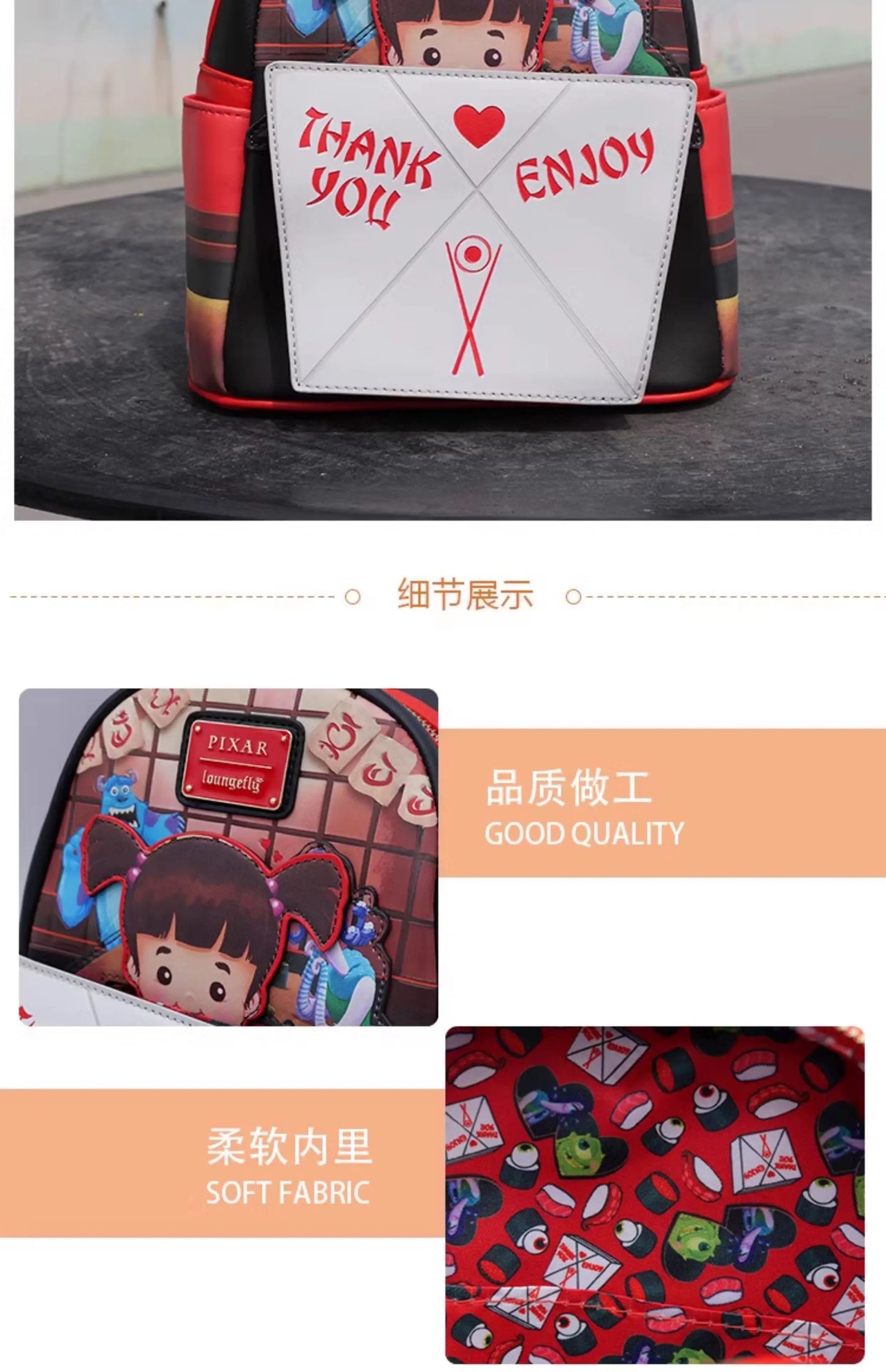 New Loungefly Monster Academy Jack Travel Backpack Cute Cartoon Character Women'S Bag Student And Children'S Gift