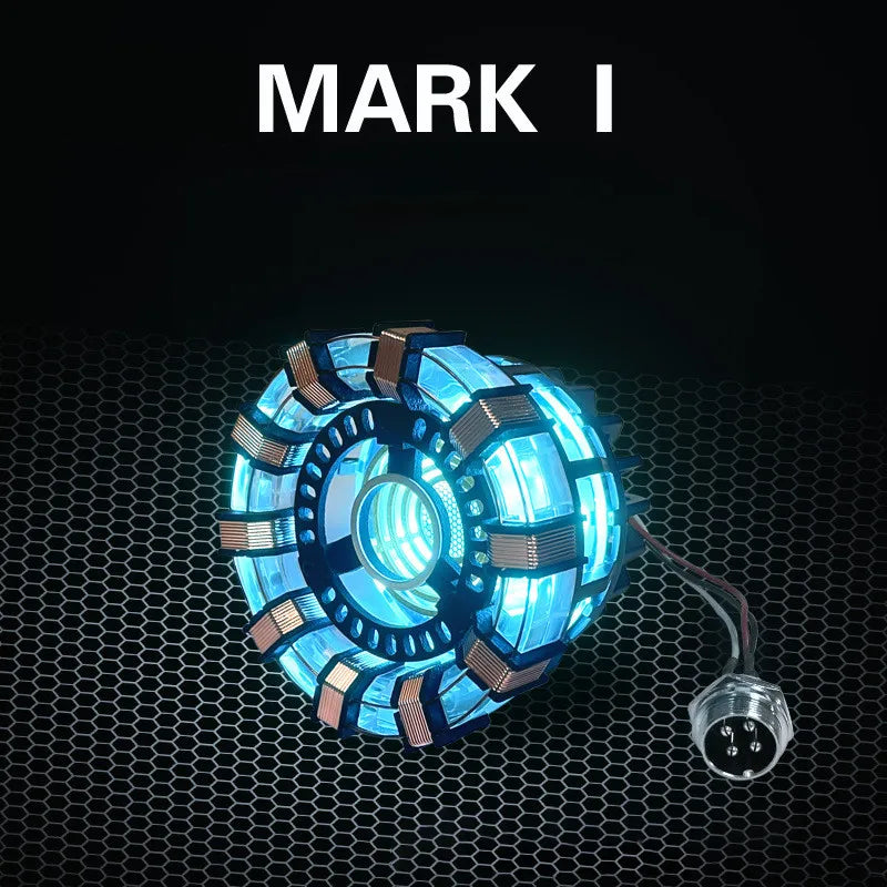 Avenger Iron Man Mk1 Arc Reactor Tony Stark Heart Of Mark Figure Led Light Model Superhero 1:1 Cosplay Toys Chest Lamp Kids Gift