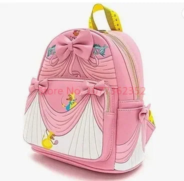 2024 New Loungefly Disney Cinderella Backpack Pink Commemorative Backpack Cute Kids Backpack Girls Backpack Casual Bag Gift