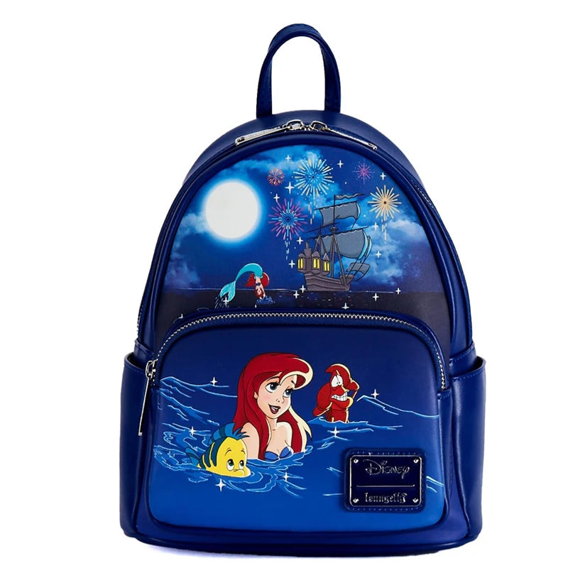 New Loungefly Disney Little Mermaid Snow Globe Sequin Mini Backpack