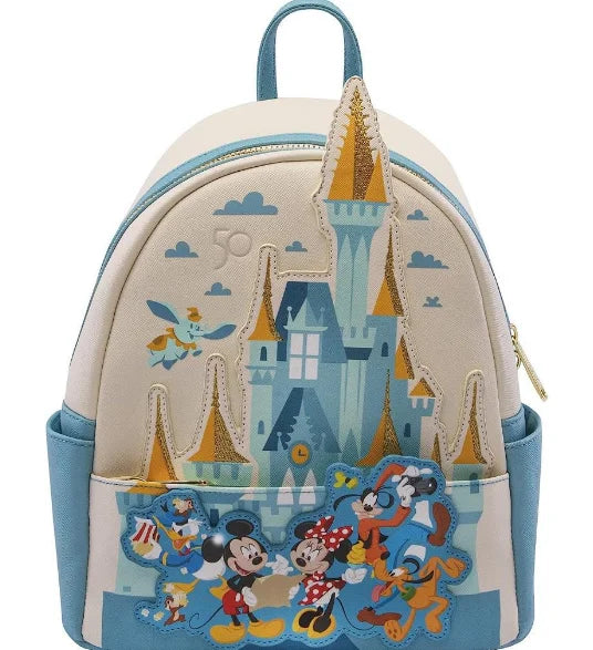Disney Loungefly Mickey And Minne Dumbo Pixar Up Double Strap Shoulder Bag Purse School Backpack Knapsack Kids Girls Gifts
