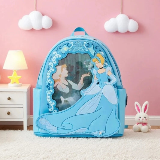 Disney Loungefly Cinderella Princess Backpack - Lens Effect Daypack, Girl'S Fashionable School Bag Collectible Gift