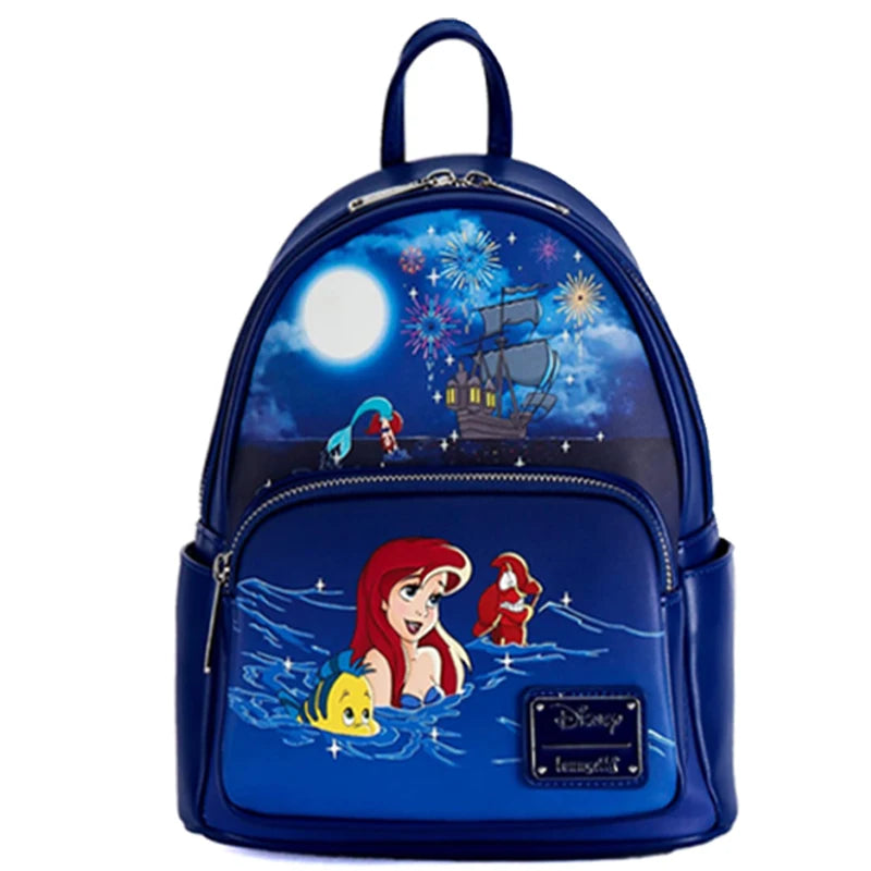 New Loungefly Disney Little Mermaid Snow Globe Sequin Mini Backpack