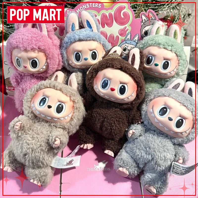 Original Popmart Labubu V1 V2 V3 The Monsters Macaron Have A Seat Big Into Energy Series Blind Box Vinyl Plush Doll Pendant