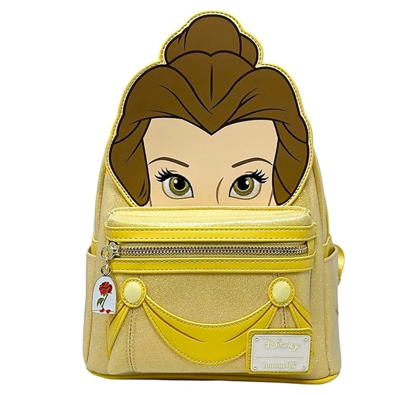 New Loungefly Disney Beauty and The Beast Belle Stained Glass Portrait Mini Backpack Wallet