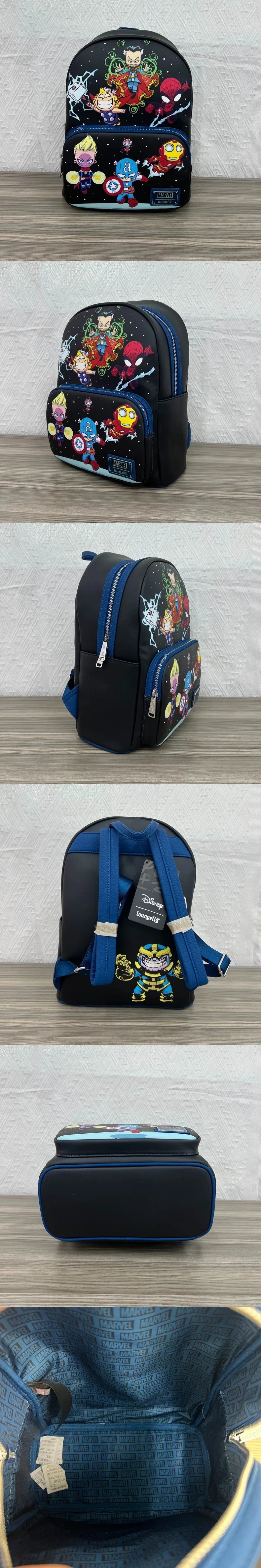 Loungefly Backpack Spider Man Gwen Infinite Legends Iron Man Fashion Anime Backpack For Boys And Girls Mini Kids School Bag
