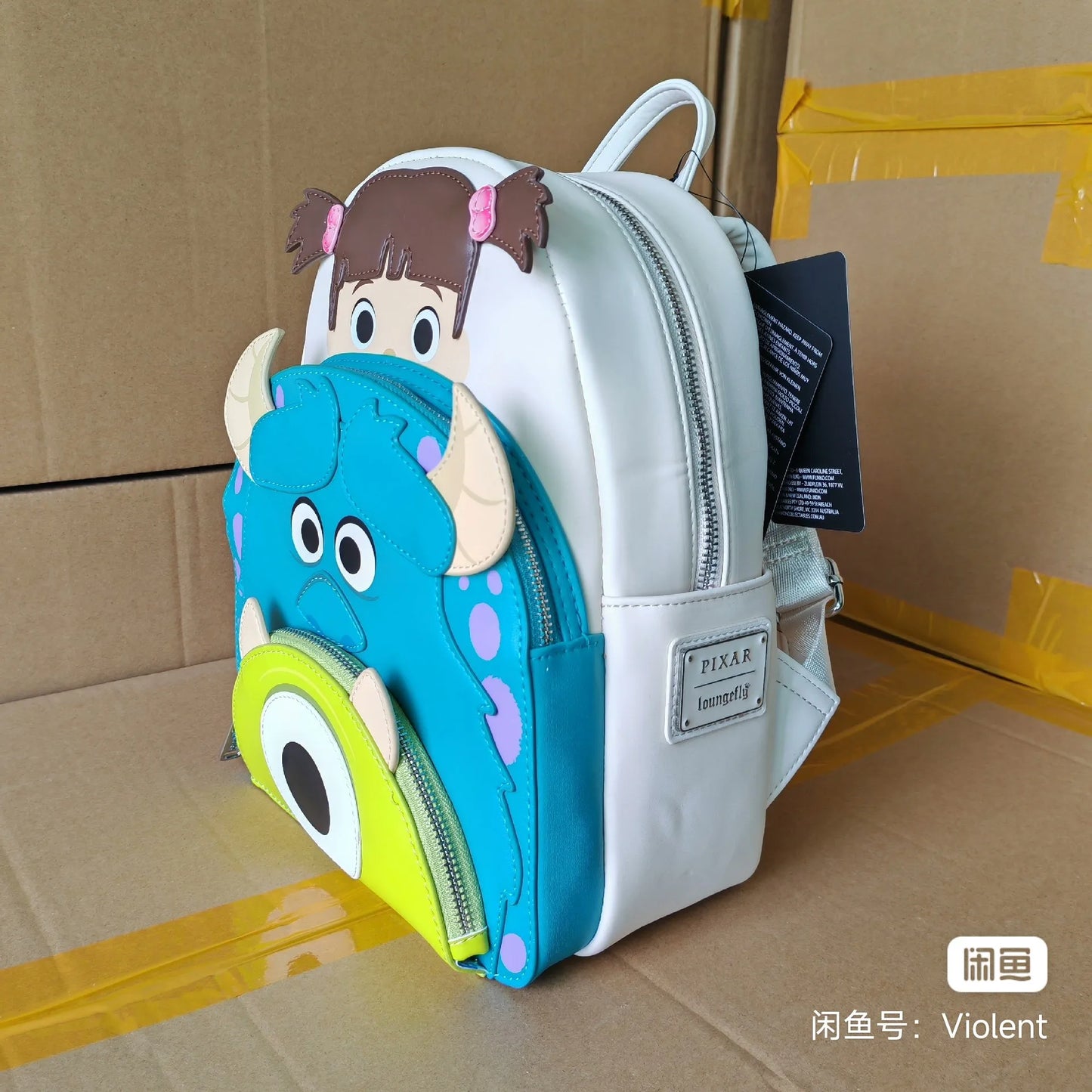 Loungefly Pixar Monsters Mike & Sulley Mini Backpack - Cute Side Bag For Women Teen Girl Accessory Gift