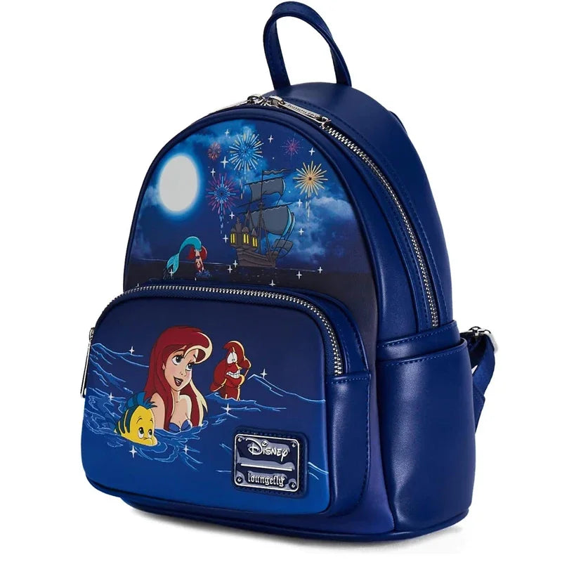 New Loungefly Disney Little Mermaid Snow Globe Sequin Mini Backpack