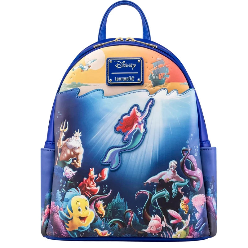 New Loungefly Disney Little Mermaid Snow Globe Sequin Mini Backpack