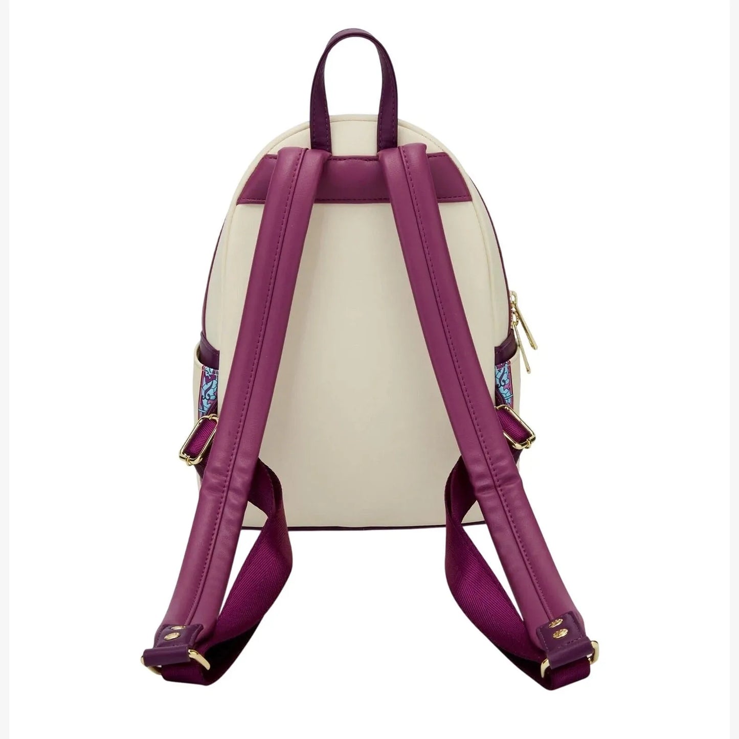 New Loungefly Disney Beauty and The Beast Belle Stained Glass Portrait Mini Backpack Wallet