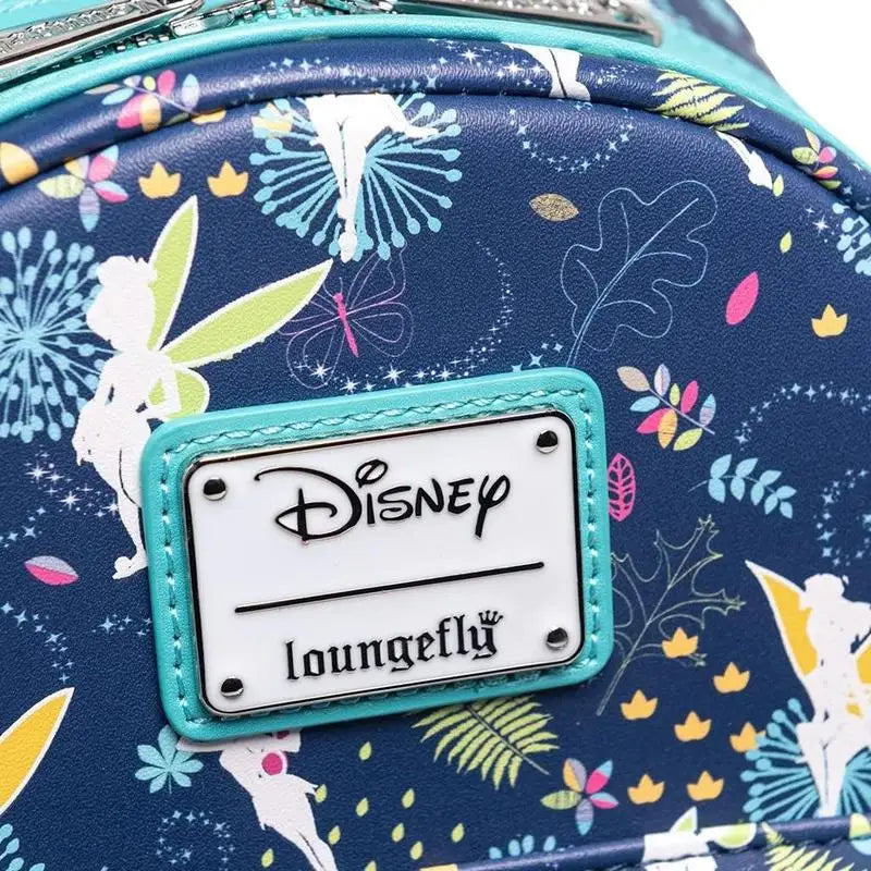 New Loungefly Disney Tinker Bell Fairy Princess Backpack Cartoon Print Trendy Fashion Women'S Holiday Gift