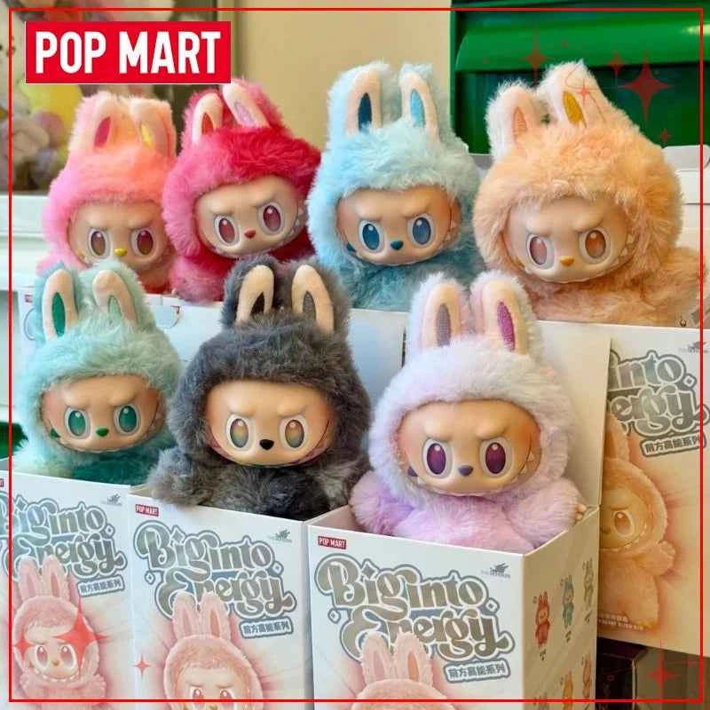 Original Popmart Labubu V1 V2 V3 The Monsters Macaron Have A Seat Big Into Energy Series Blind Box Vinyl Plush Doll Pendant