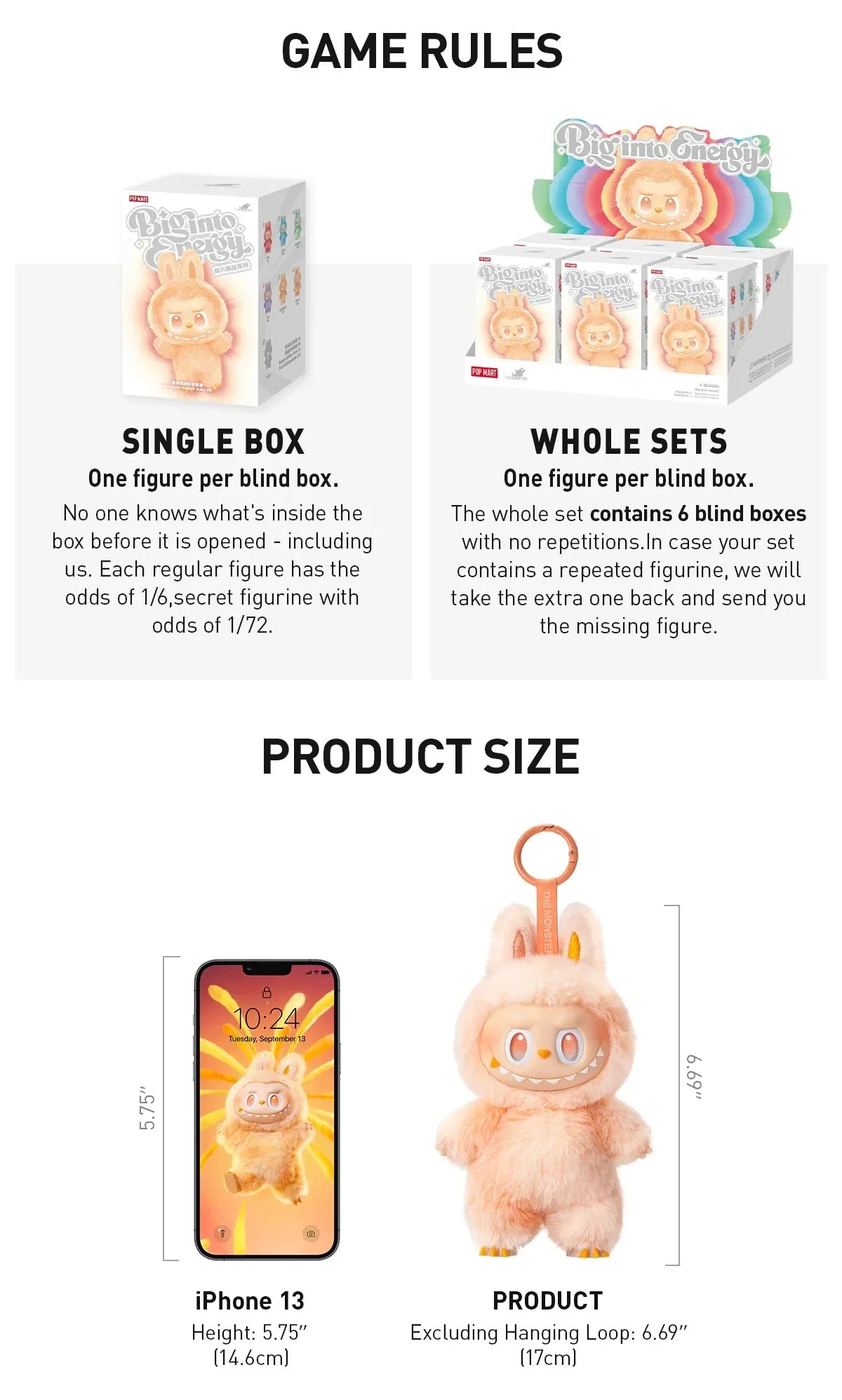 Original POP MART THE MONSTERS Labubu Doll Big into Energy Series Vinyl Plush Toys Blind Box Mystery Box Figure Ornaments Gift