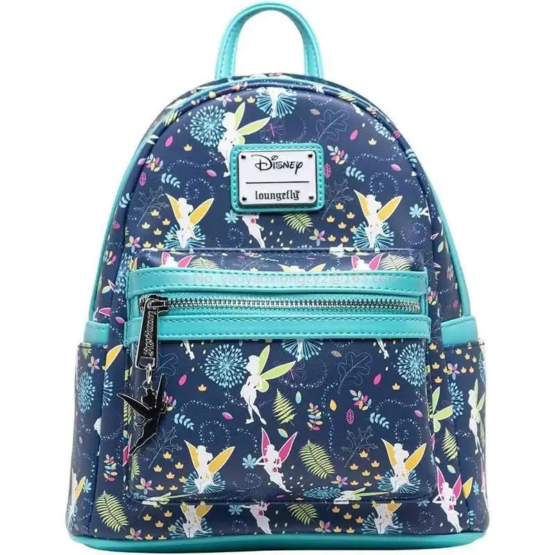 New Loungefly Disney Tinker Bell Fairy Princess Backpack Cartoon Print Trendy Fashion Women'S Holiday Gift