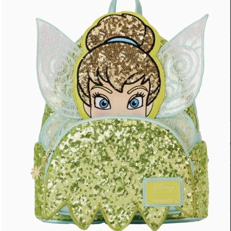 New Loungefly Disney Tinker Bell Fairy Princess Backpack Cartoon Print Trendy Fashion Women'S Holiday Gift