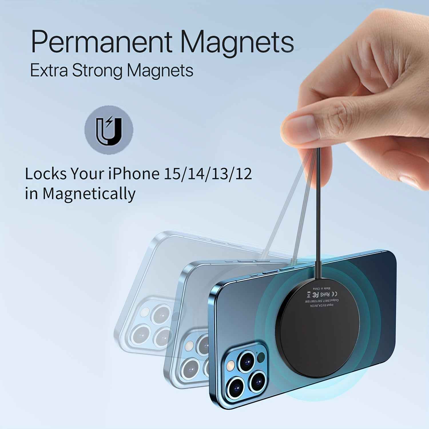 Wireless Charger Charging Station Compact Magnetic Fast Charging Compatible With Apple Mobile Phone 15 14 13 12 Pro Max Series For
 Samsung Galaxy Mobile Phone Series For Airpods3/2 Se