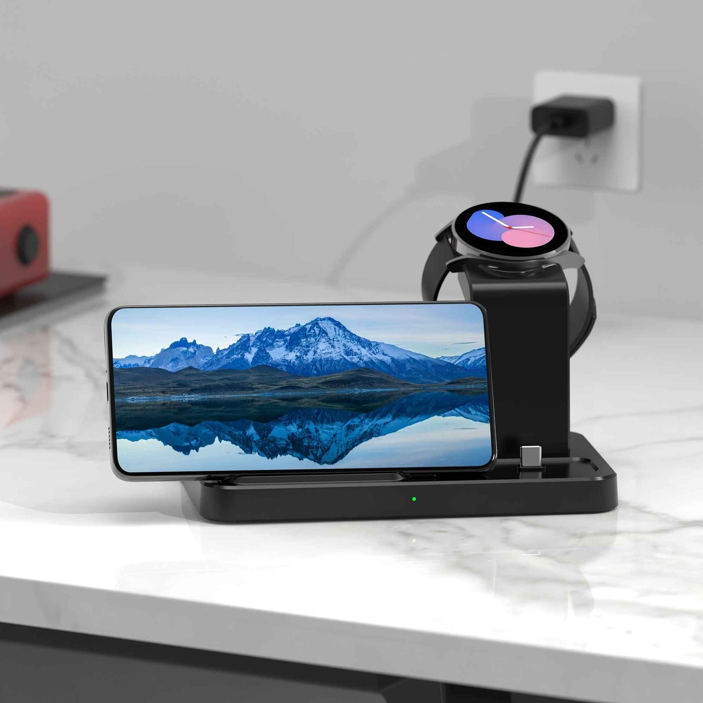 3-in-1 Fast Charging Station for Samsung Multiple Devices - Wireless Charger Dock Stand for Galaxy S23 Ultra/S23+/S22/S21/Note20/Z Flip/Z Fold 4, Galaxy Buds, Watch 6/Classic/5 Pro/4/3/Lte/Active/2/1 with Quick Charging Stand