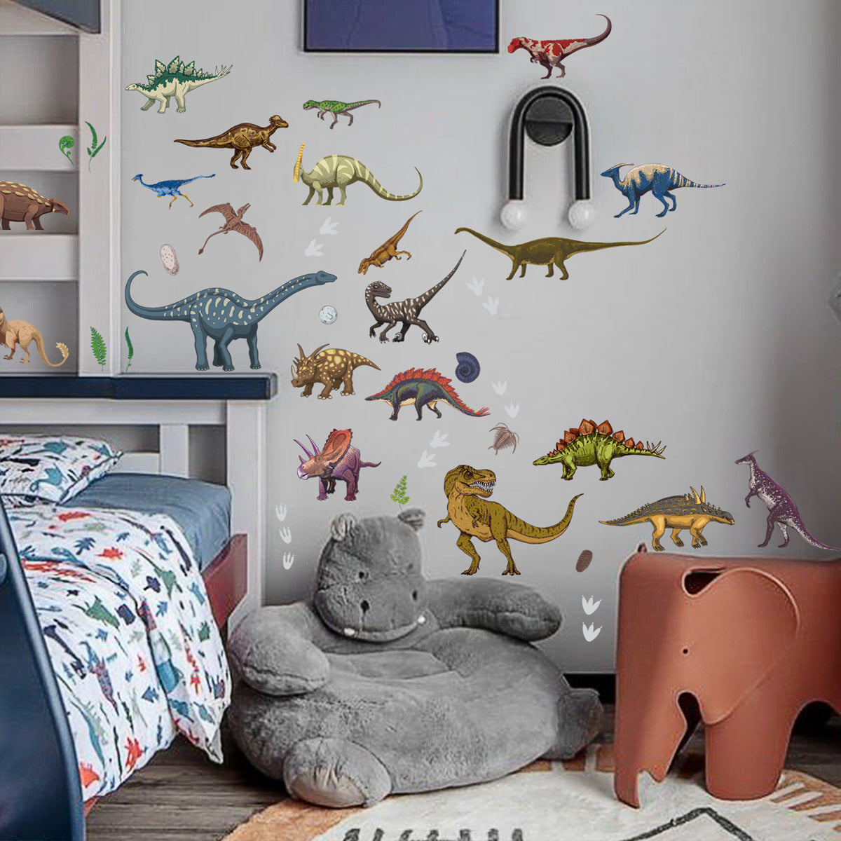 1 Set Glow-in-the-Dark Dinosaur Wall Decor - Removable Waterproof Wall Stickers for Living Room Bedroom Home Decor