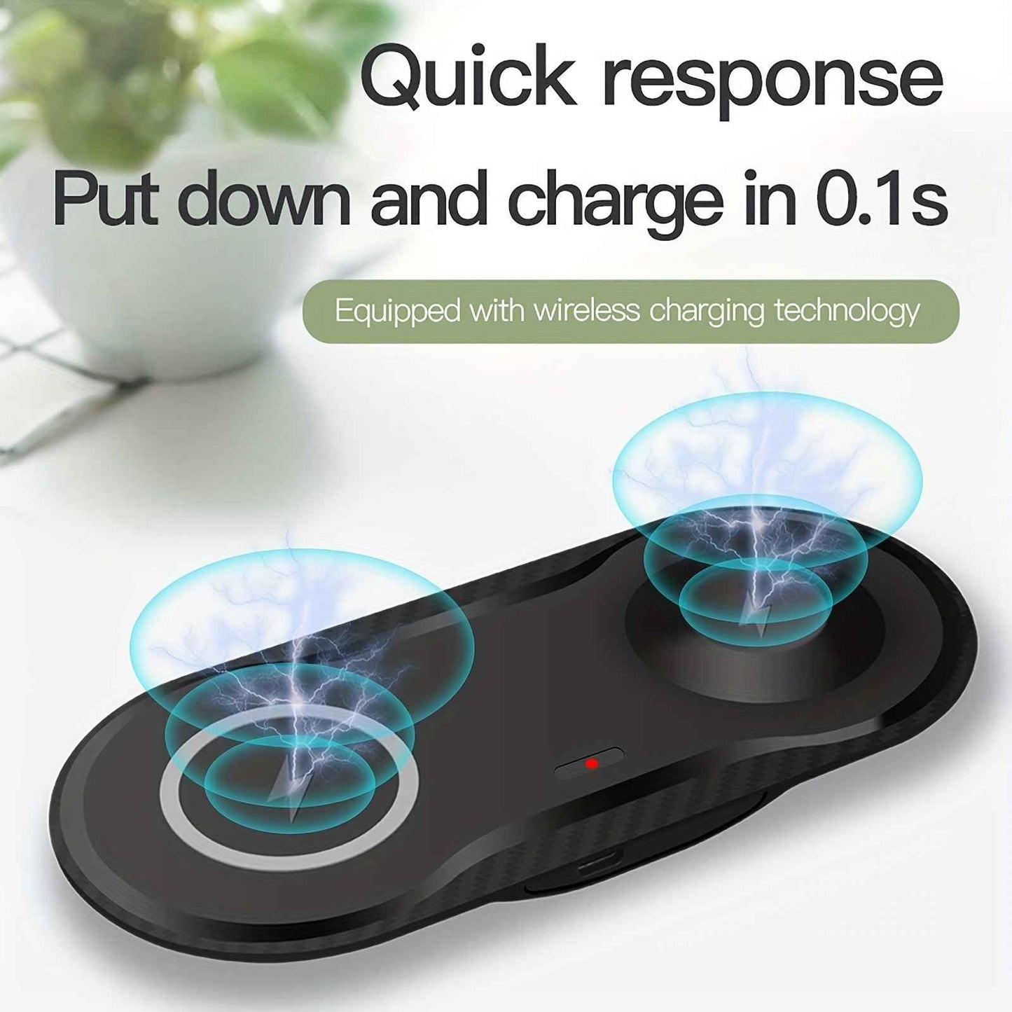 2-in-1 Fast Wireless Charger Mat Dual Wireless Charging Pad for Samsung Galaxy Watch 5/5 Pro/4/3, Galaxy Buds, S23 Ultra, S22, S21, S20, Note 20, 10, Z Flip 4/3, Z Fold