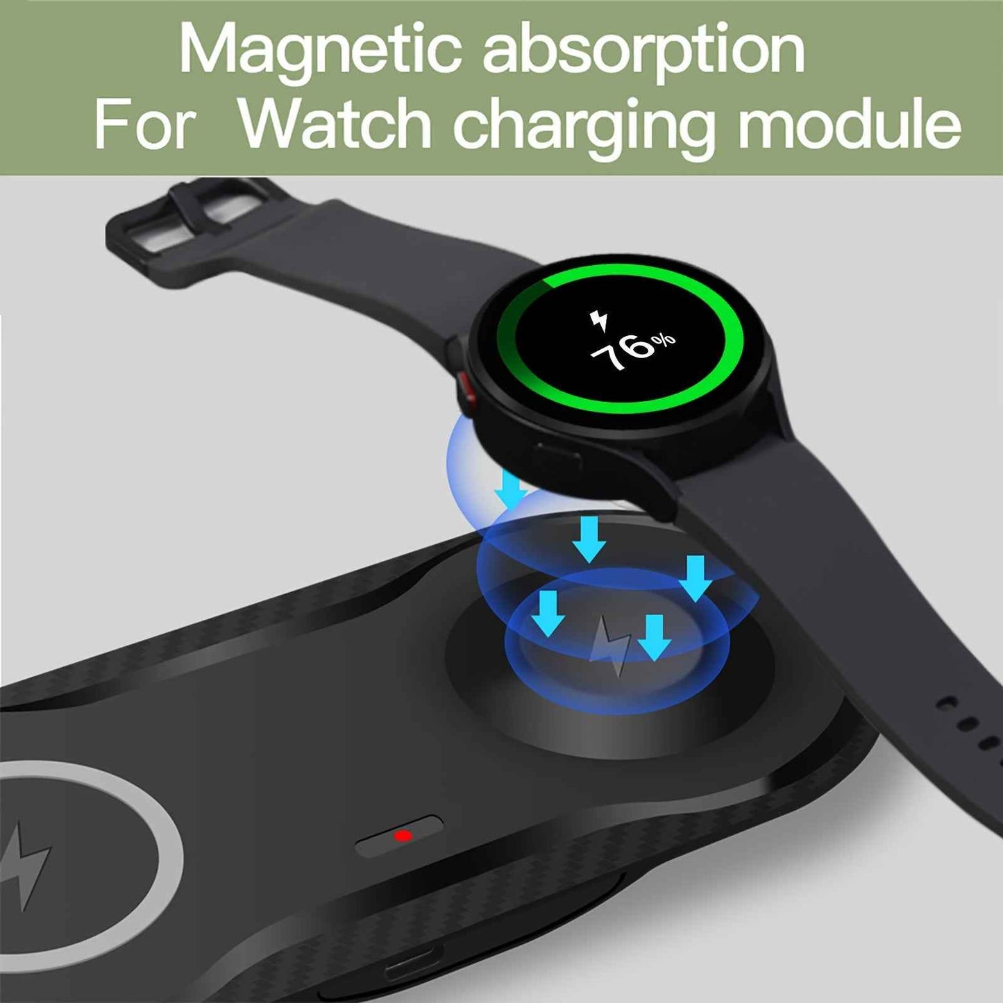 2-in-1 Fast Wireless Charger Mat Dual Wireless Charging Pad for Samsung Galaxy Watch 5/5 Pro/4/3, Galaxy Buds, S23 Ultra, S22, S21, S20, Note 20, 10, Z Flip 4/3, Z Fold